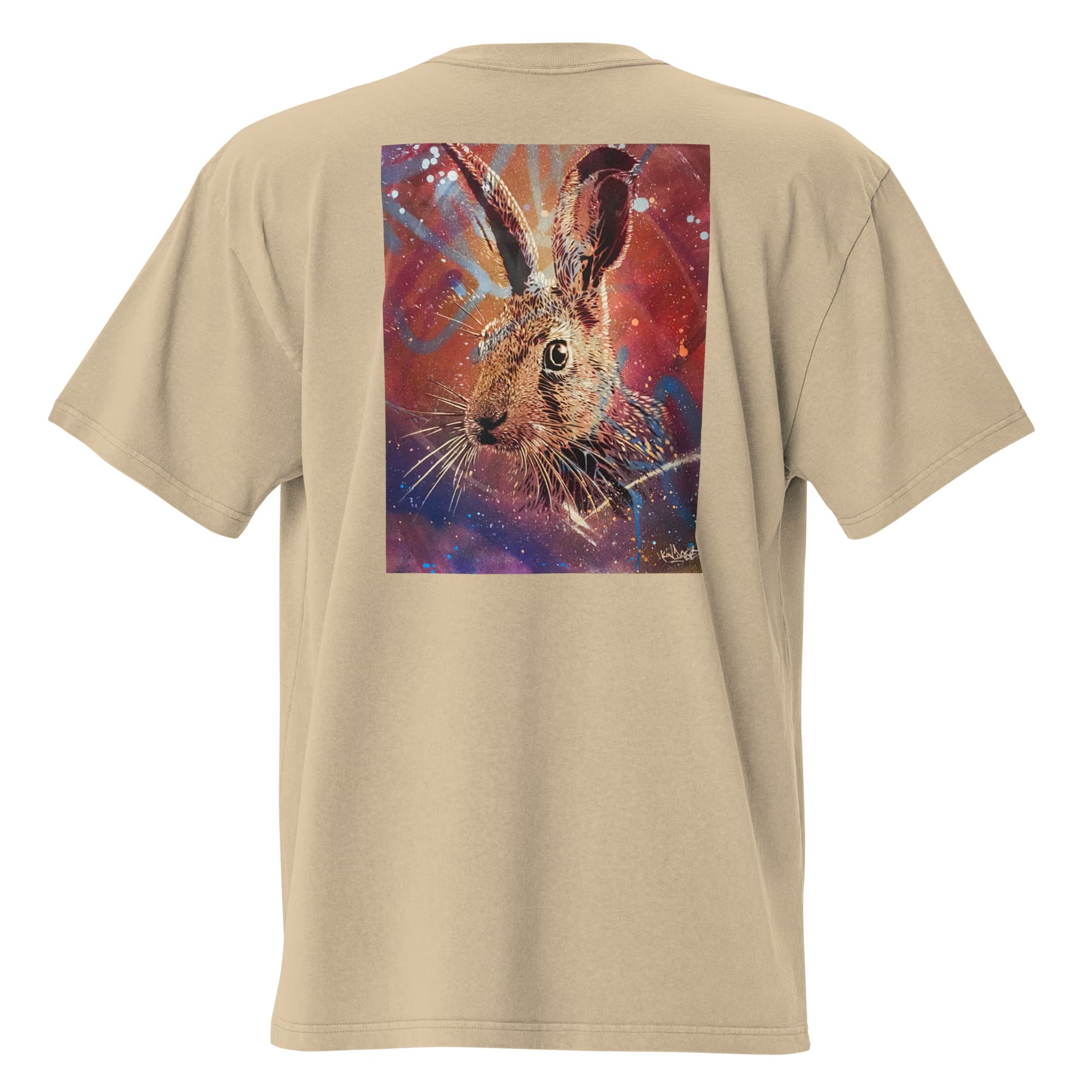 Oversized faded t-shirt - Cosmic Jackrabbit - kin one